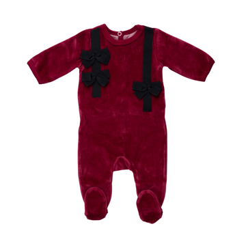 Burgundy Sweet Chic Bows Footie