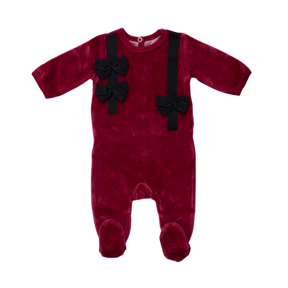 Burgundy Sweet Chic Bows Footie