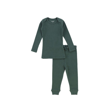 Green Ribbed Pajamas