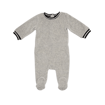 Light Grey Retro Sport Stripe Footie