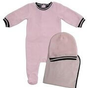 Pink Retro Sport Stripe Layette Set