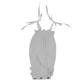 White Plumeti Bow Romper
