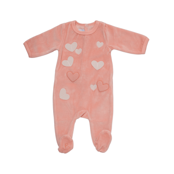 Peach Hearts In The Air Footie