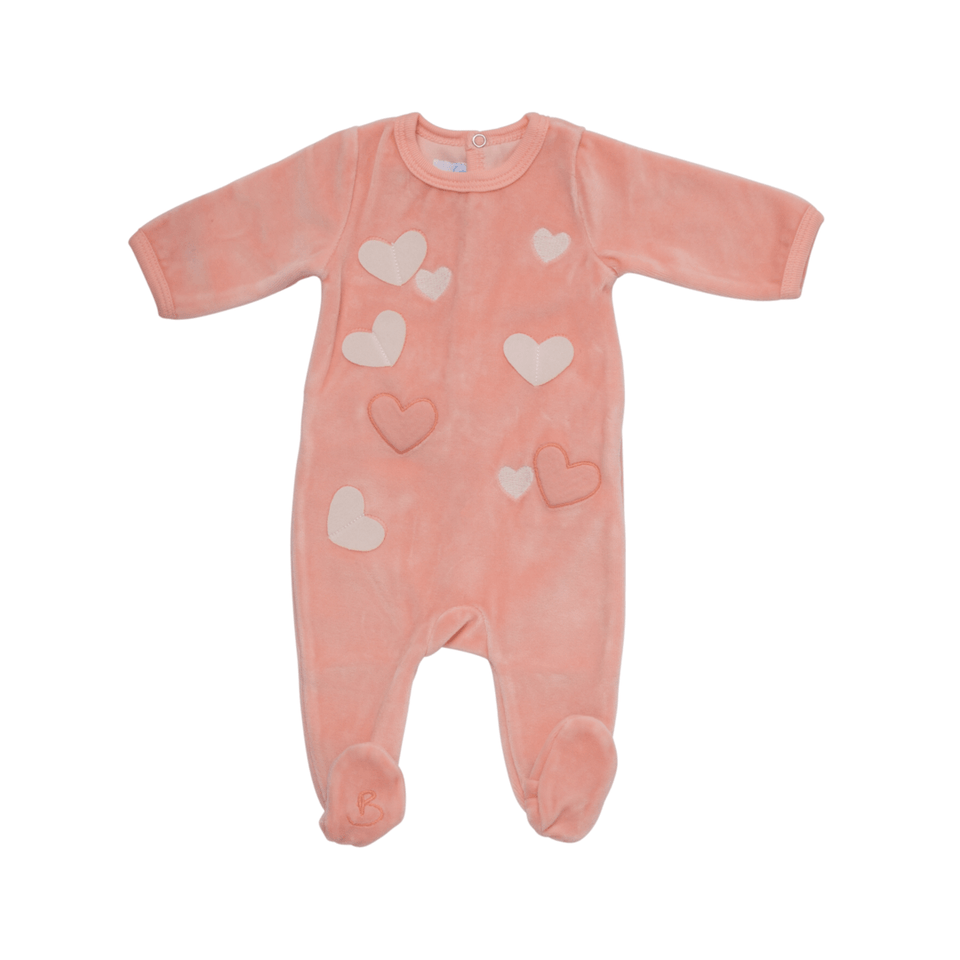 Peach Hearts In The Air Footie