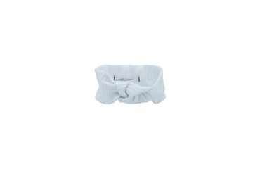 White Ribbed Knot Headband