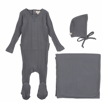 Blue Wide Rib Layette Set