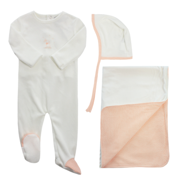 Pink Bunny Layette Set