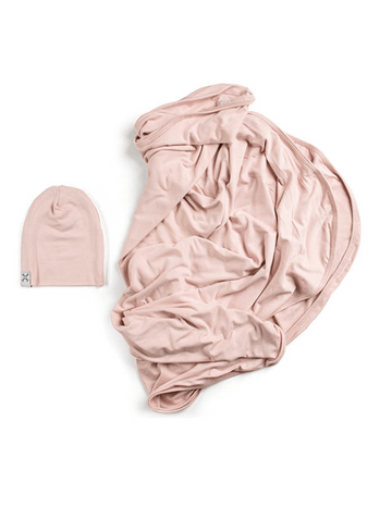 Blush Beanie and Blanket Set