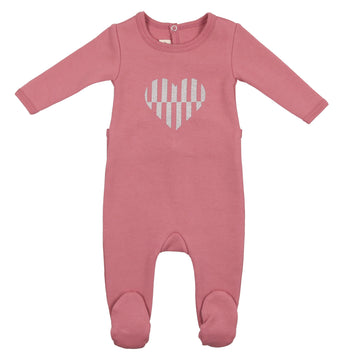 Dusty Rose Haut Heart Footie
