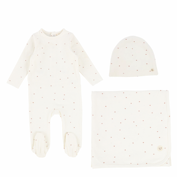 White Pink Star Layette Set