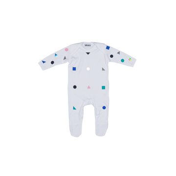 White Polka Shape Footie