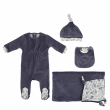 Blue Floral Knot Layette Set