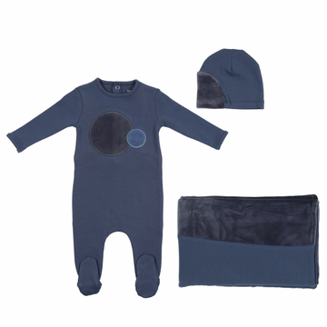 Blue Velvet Dot Layette Set