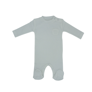 White Buttons Footie