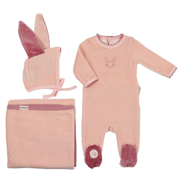 Pink Bunny Layette Set