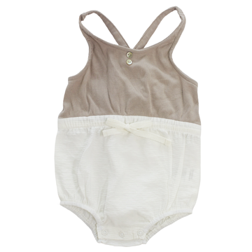 Taupe Rib Combo Romper