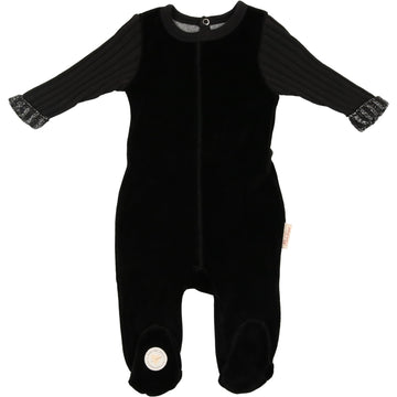 Black French Trim Footie