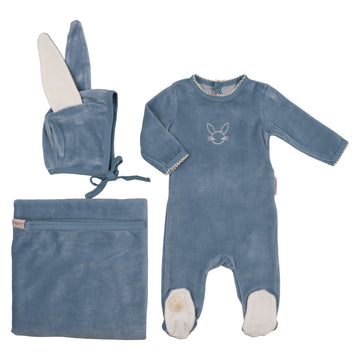 Blue Bunny Layette Set