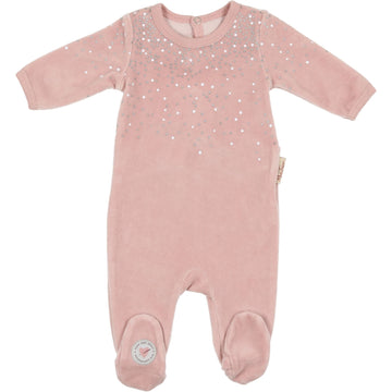 Pink Daisy Dot Footie