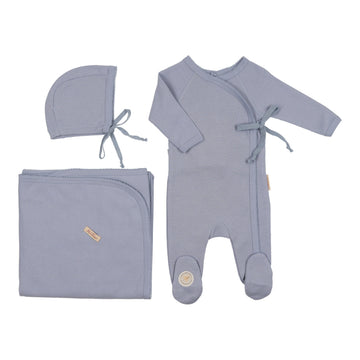 Blue Kimono Couture Layette Set