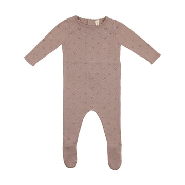 Blush Pointelle Knit Footie
