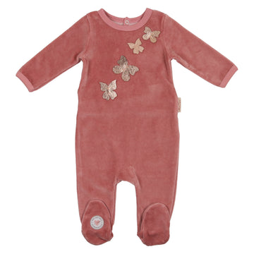 Pink Butterfly Footie