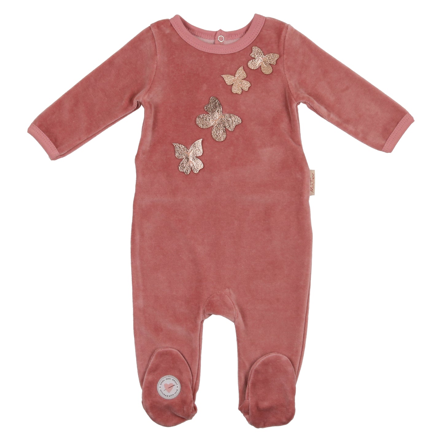 Pink Butterfly Footie