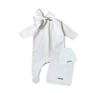 White Bow Layette Set