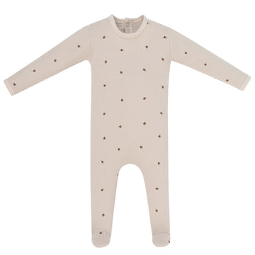 Tan Ribbed Acorn Footie