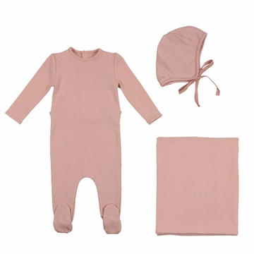 Ballet Slipper Embroidered Cotton Layette Set