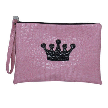 Pink Croc Diaper Clutch