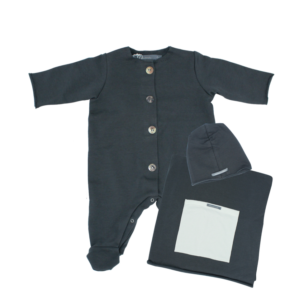 Charcoal Addy Layette Set