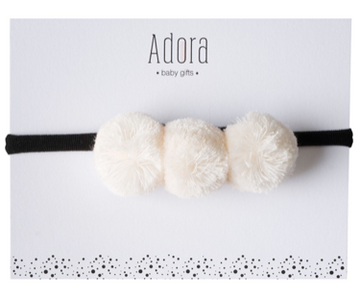 Ivory Pom Pom Headband