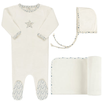 Ivory Velour Star Layette Set