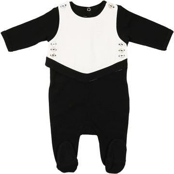 Black Oh My Buttons Footie