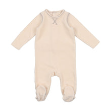 Cream + Grey Stitch Velour Layette Set
