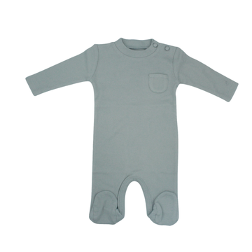 Pale Blue Buttons Footie