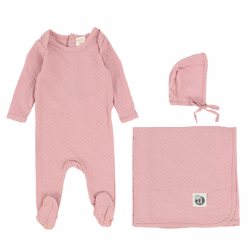 Pink Pointelle Layette Set