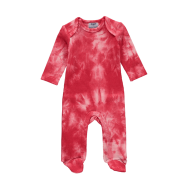 Red Tie Dye Footie