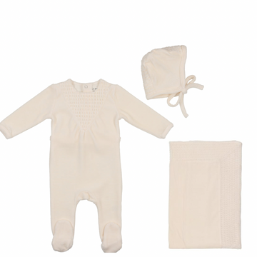 Ivory Center Smock Layette Set
