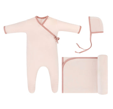 Pink Trim Layette Set