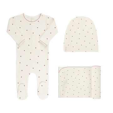 Ribbed Strawberry Layette Set
