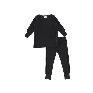 Black Velour Accent Pajamas