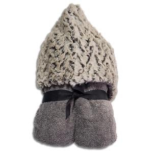 Grey Minky Hooded Towel