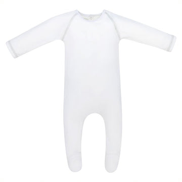 Ivory Grey Stitching Velour Footie