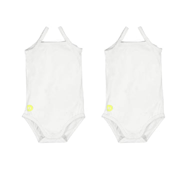 Baby Girl White Sleeveless Onsie Set