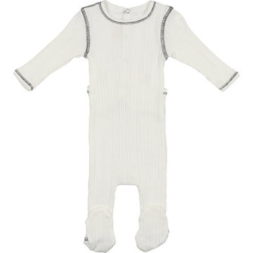 White/Black Outline Footie