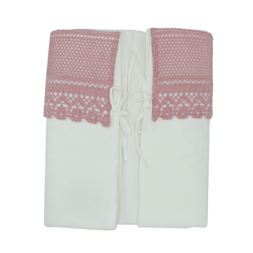 Pink Embroidery Overlay Bunting Blanket