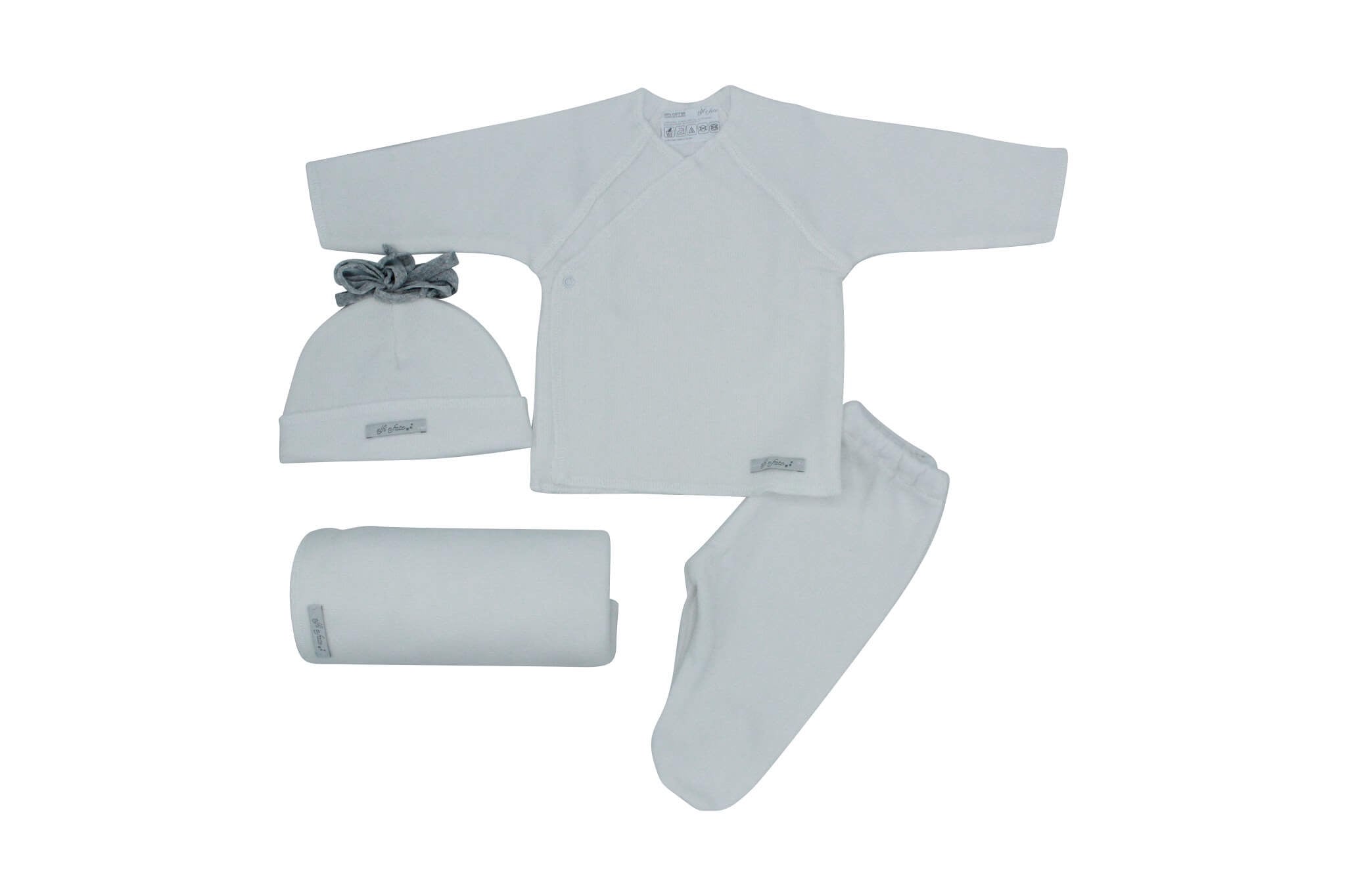 4 Piece White Adore Baby Set