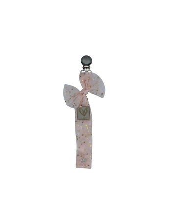 Pink Star Tulle Pacifier Clip